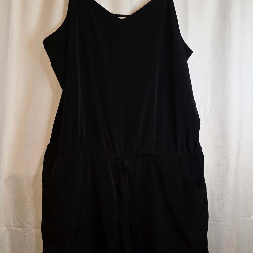 J. Crew Black Mini V-Neck Spaghetti Strap Romper XL